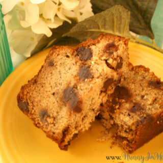 This gluten free banana bread recipe is sweet and moist -- the best gluten free chocolate chip banana bread recipe I've tried yet!