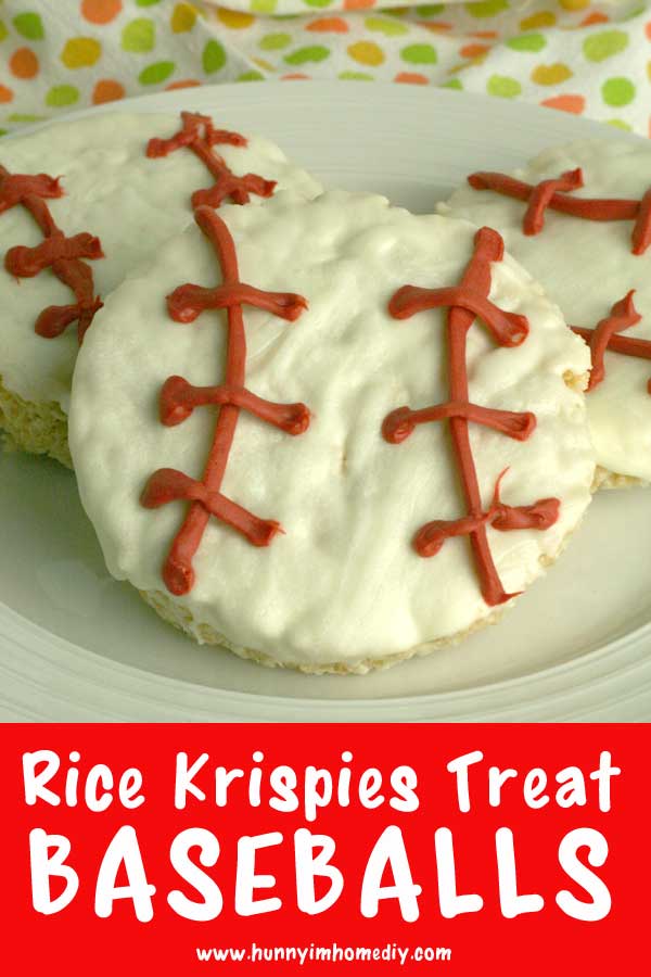 These adorable rice krispies treat baseballs are the perfect baseball snack. They're great as a team snack or a treat for a baseball birthday party. If you're looking for a baseball team snack, these baseball rice krispie treats are perfect. Whether you're looking for baseball party food ideas or baseball rice krispy treats, these baseball rice crispy treats are the answer! #baseball #ricekrispiestreats src=