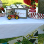 Learn how to make a banner out of book pages for your next birthday party from hunnyimhomediy.com | book page banner | Curious George birthday party | Curious George party | Curious George party decorations | Curious George party ideas | Curious George decor | book page decor | book page decorations | book page crafts | book page craft ideas