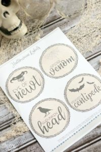 These creepy Halloween jars are the perfect addition to your Halloween decorations via Hunny I'm Home DIY | Halloween jars DIY | Halloween Jars creepy | Halloween jars ideas | Halloween jars crafts | Halloween labels | Halloween labels for bottles | Halloween labels for jars | Halloween labels printable free | Halloween labels free | free Halloween labels | printable Halloween labels #halloween
