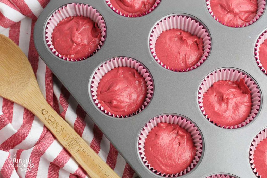 This delicious gluten free red velvet cake recipe makes the most delicious gluten free red velvet cupcakes. They're the perfect gluten free Valentines dessert and a wonderful gluten free Valentines day treat. These gluten free cupcakes are also great as gluten free birthday treats. #glutenfree #redvelvet #glutenfreecupcakes