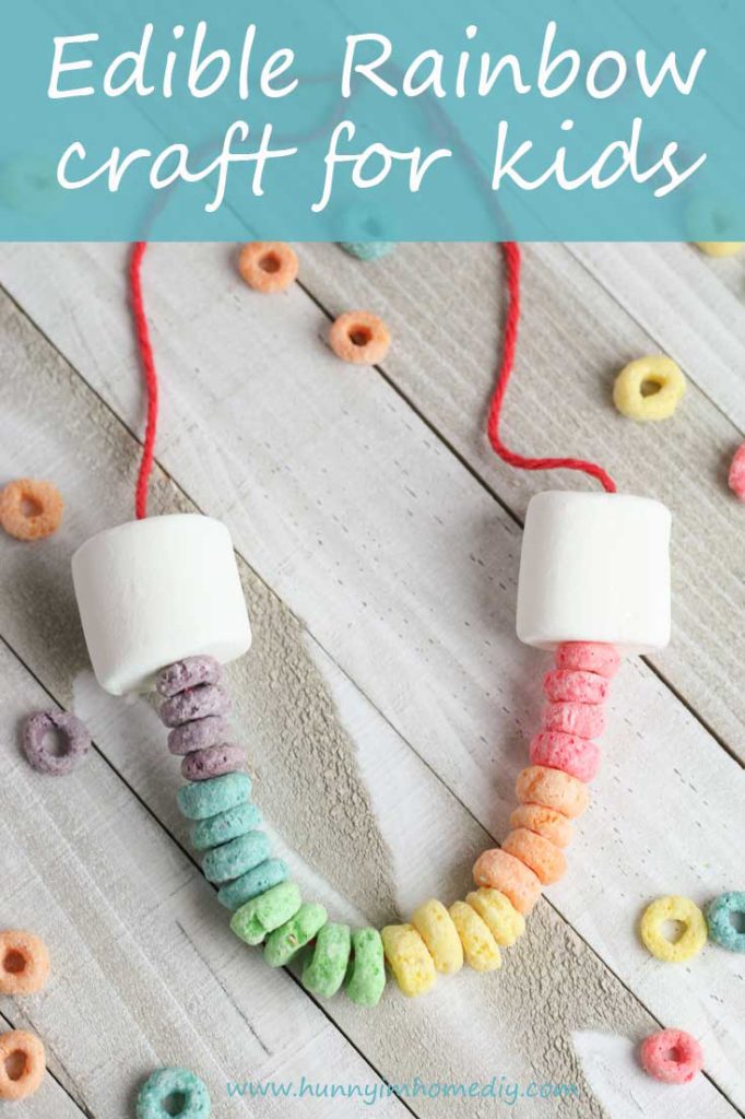 If you're searching for a fun St. Patricks Day craft for kids, this adorable rainbow craft for kids is perfect! You'll love this cute cereal rainbow craft because its an adorable edible craft for kids. It's one of the best rainbow crafts for kids because they can eat this cute craft St Patricks Day kids craft. #rainbow #craftsforkids #StPatricksDay