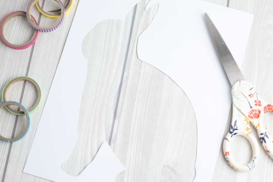 This washi tape wall art is the perfect DIY Easter decor. If you're searching for DIY Easter decorations you have to check out this cute Easter bunny crafts. You'll love how simple these washi tape crafts are to make! Washi tape ideas are the perfect way to add Easter decorations DIY to your home this holiday. #Easter #Easterbunny #DIY