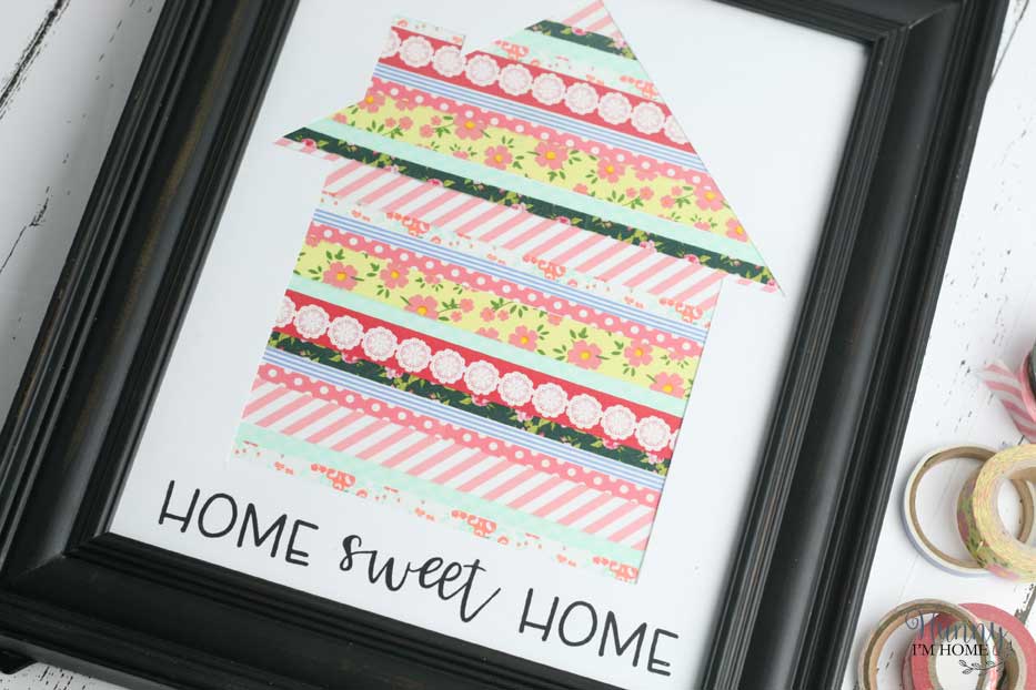 This washi tape wall art is perfect for your list of spring craft ideas! If you're searching for washi tape crafts or washi tape ideas, check out this DIY spring wall art because it comes with a free printable wall art template. It's perfect for DIY spring farmhouse decor and washi tape craft decor. #DIY #crafts #washitape #farmhouse #freeprintable
