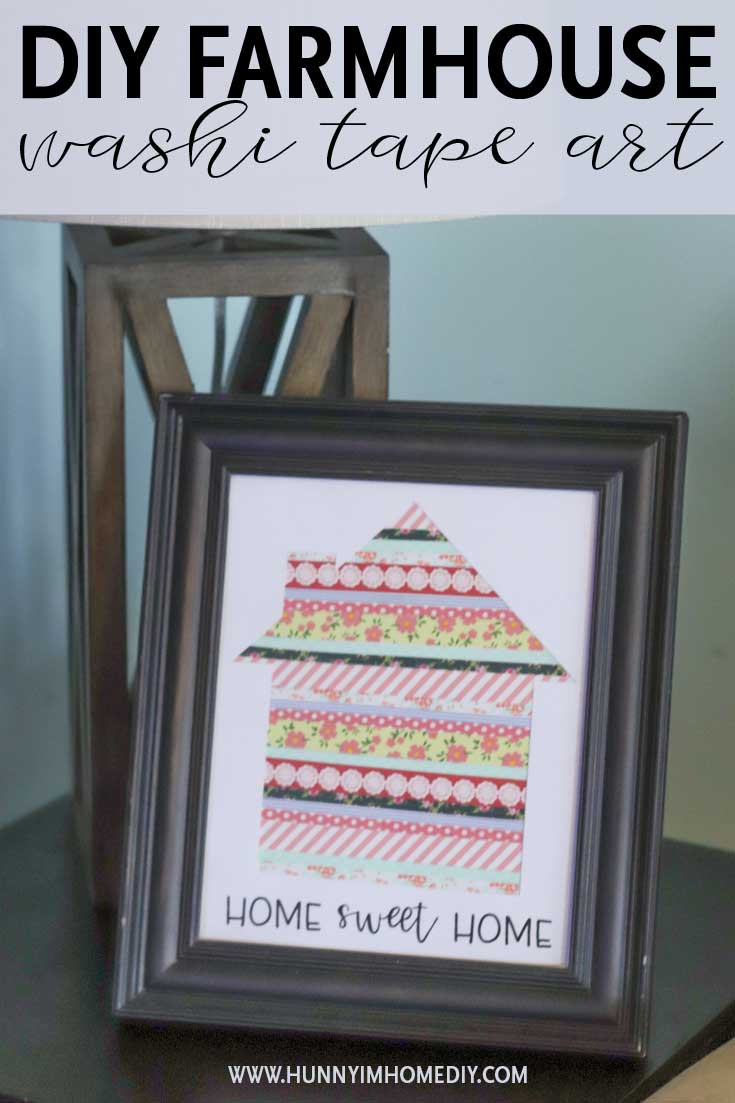 This washi tape wall art is perfect for your list of spring craft ideas! If you're searching for washi tape crafts or washi tape ideas, check out this DIY spring wall art because it comes with a free printable wall art template. It's perfect for DIY spring farmhouse decor and washi tape craft decor. #DIY #crafts #washitape #farmhouse #freeprintable<h2 class=