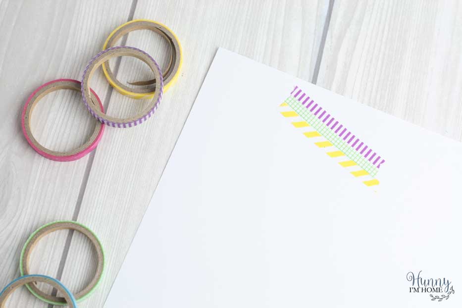This washi tape wall art is the perfect DIY Easter decor. If you're searching for DIY Easter decorations you have to check out this cute Easter bunny crafts. You'll love how simple these washi tape crafts are to make! Washi tape ideas are the perfect way to add Easter decorations DIY to your home this holiday. #Easter #Easterbunny #DIY