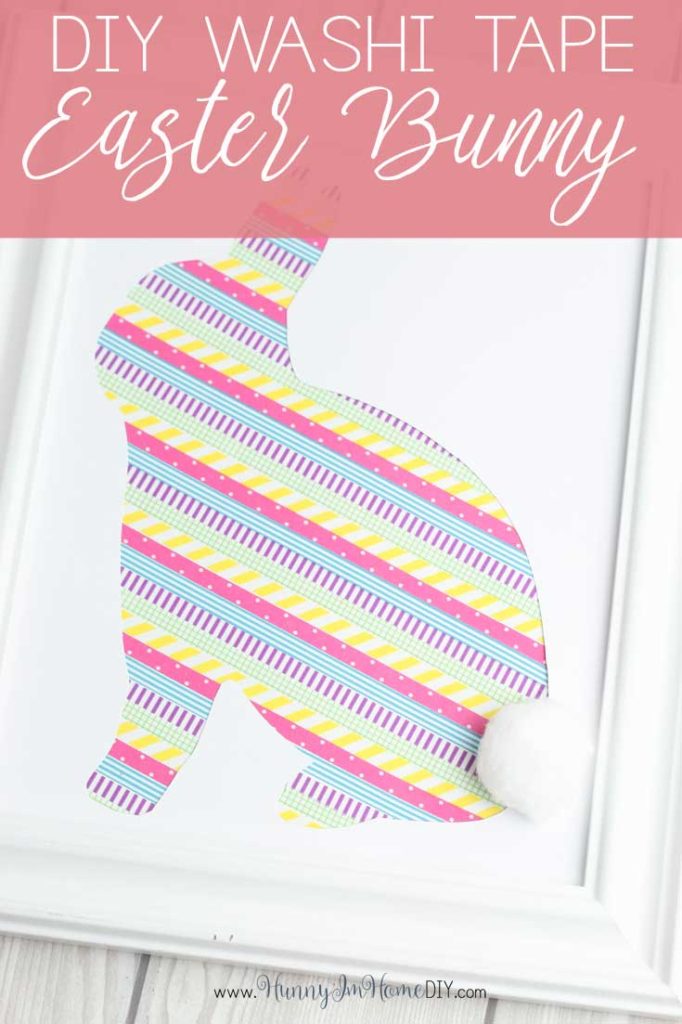 This washi tape wall art is the perfect DIY Easter decor. If you're searching for DIY Easter decorations you have to check out this cute Easter bunny crafts. You'll love how simple these washi tape crafts are to make! Washi tape ideas are the perfect way to add Easter decorations DIY to your home this holiday. #Easter #Easterbunny #DIY
