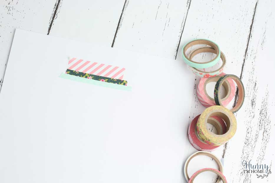 This washi tape wall art is perfect for your list of spring craft ideas! If you're searching for washi tape crafts or washi tape ideas, check out this DIY spring wall art because it comes with a free printable wall art template. It's perfect for DIY spring farmhouse decor and washi tape craft decor. #DIY #crafts #washitape #farmhouse #freeprintable