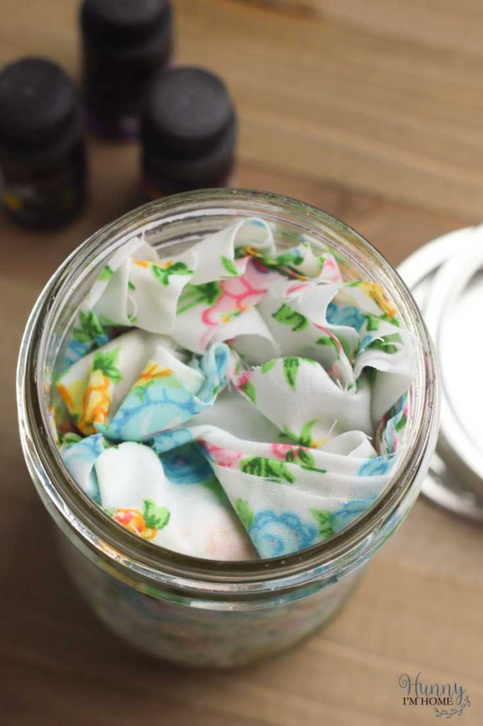 These simple DIY dryer sheets are an easy way to make your own dryer sheets.