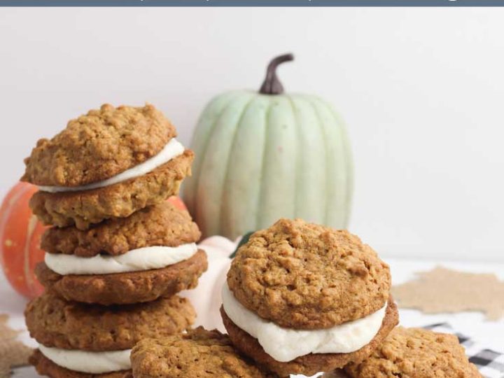 Gluten free pumpkin cookies with pumpkin spice filling