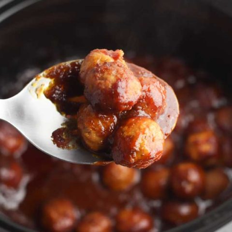 Cooked cranberry sauce meatballs