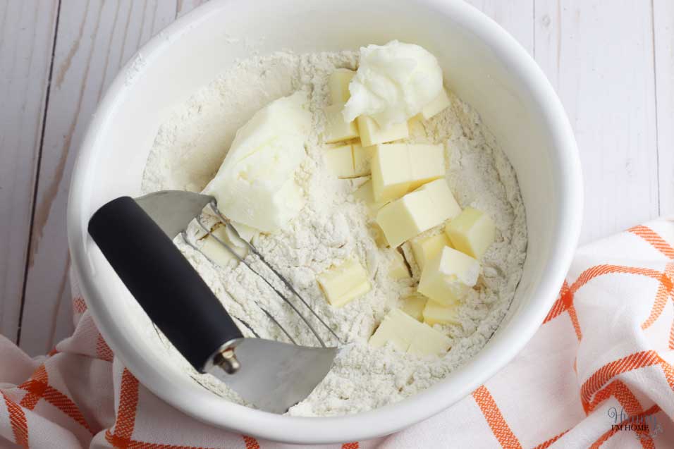 Add butter and shortening to gluten free pie crust