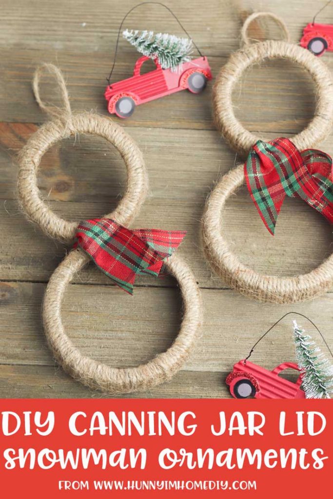 DIY canning jar lid snowman ornaments