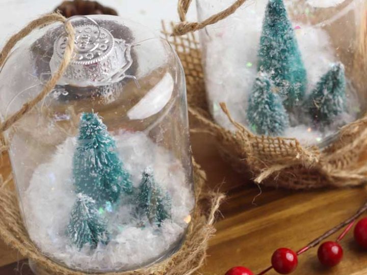 Finished snow globe ornament DIY