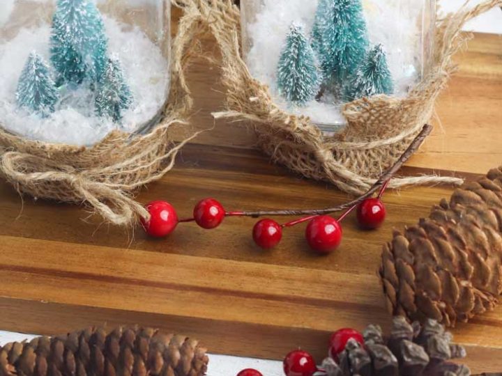 Finished snow globe ornament DIY
