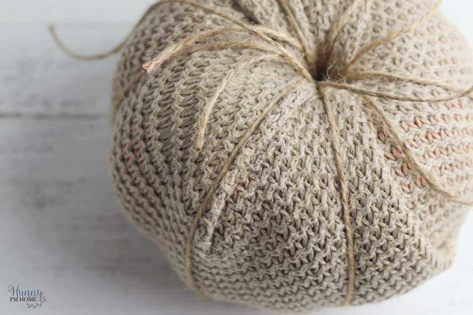 Wrap the pumpkin with twine