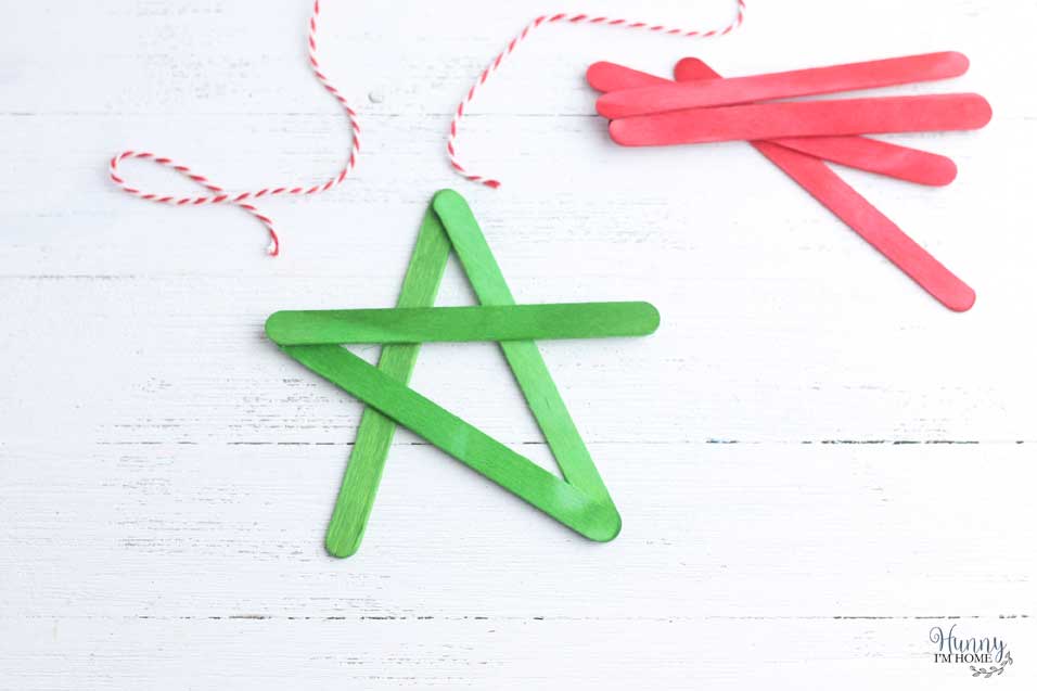 Popsicle stick star ornament