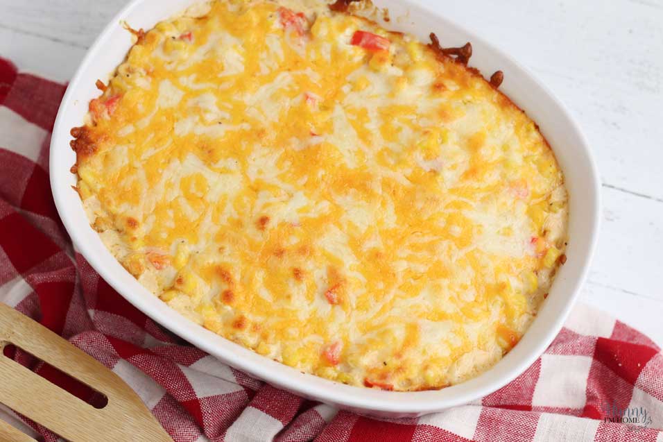 Bake corn casserole with cream cheese