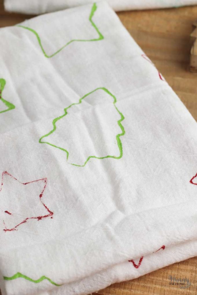 Finished Christmas tea towels