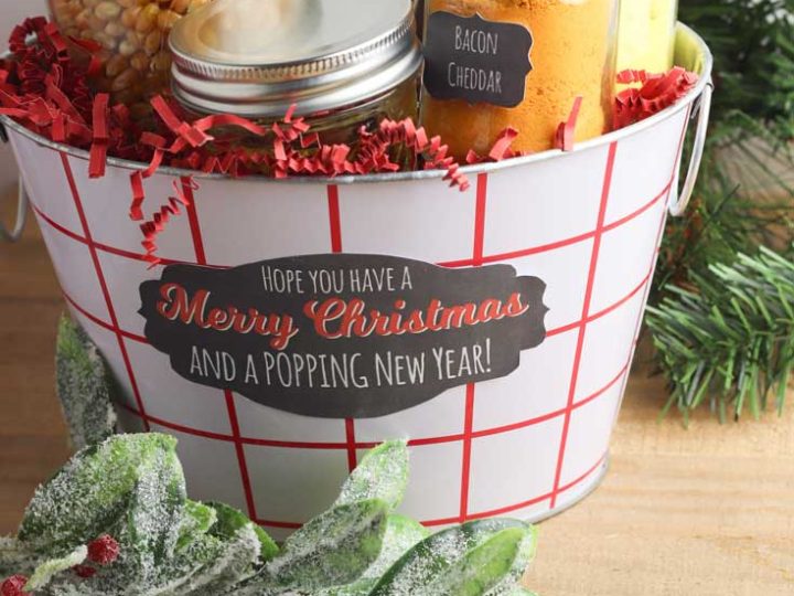 Finished popcorn gift basket