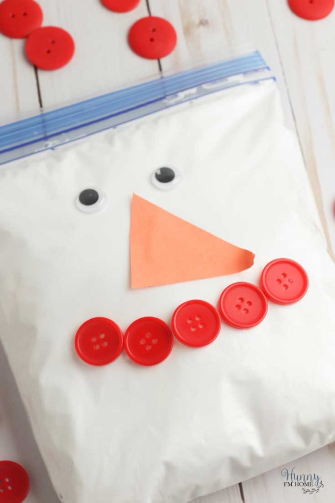 Fill snowman with shaving cream snow