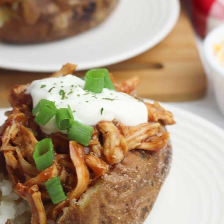 Finished BBQ stuffed baked potatoes
