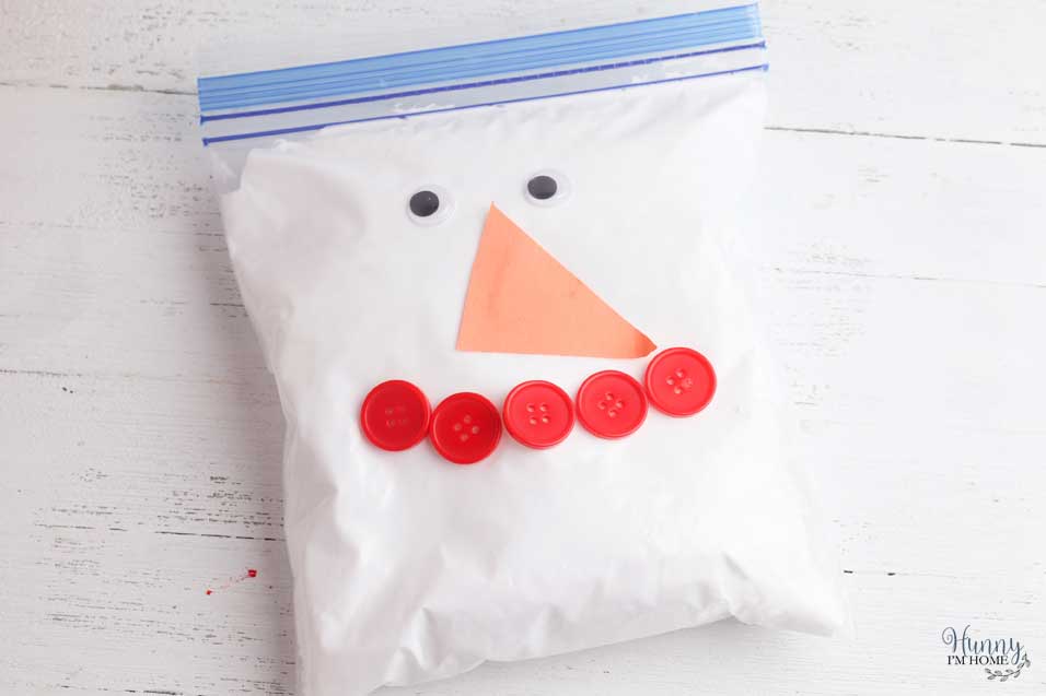 Add shaving cream to snowman craft