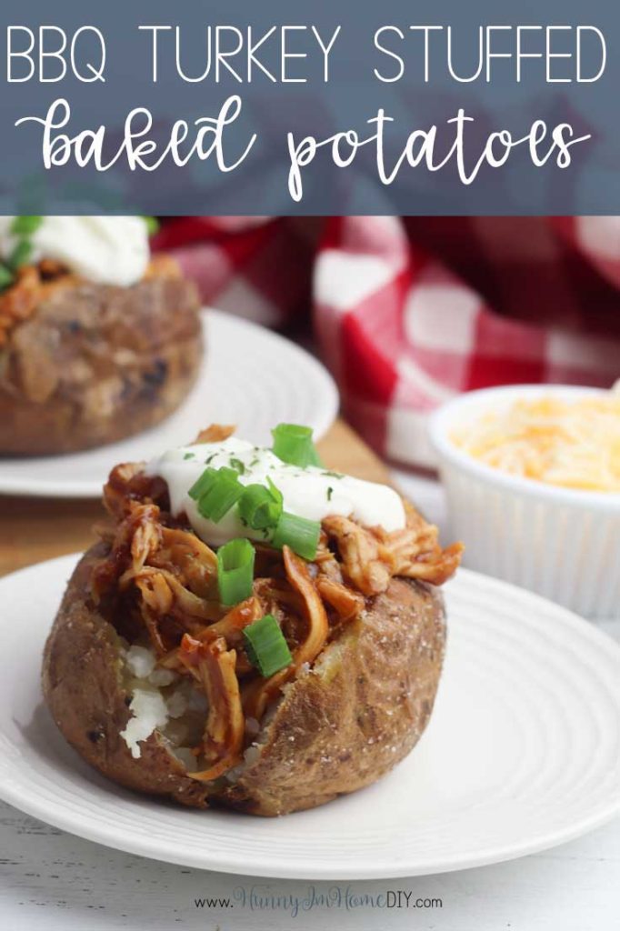 BBQ Turkey stuffed baked potatoes