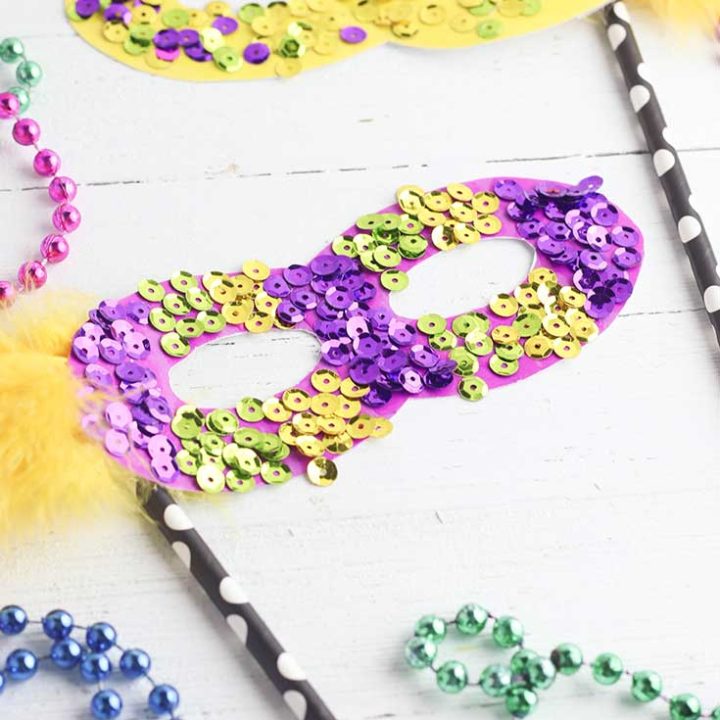 Mardi gras mask printable craft for kids