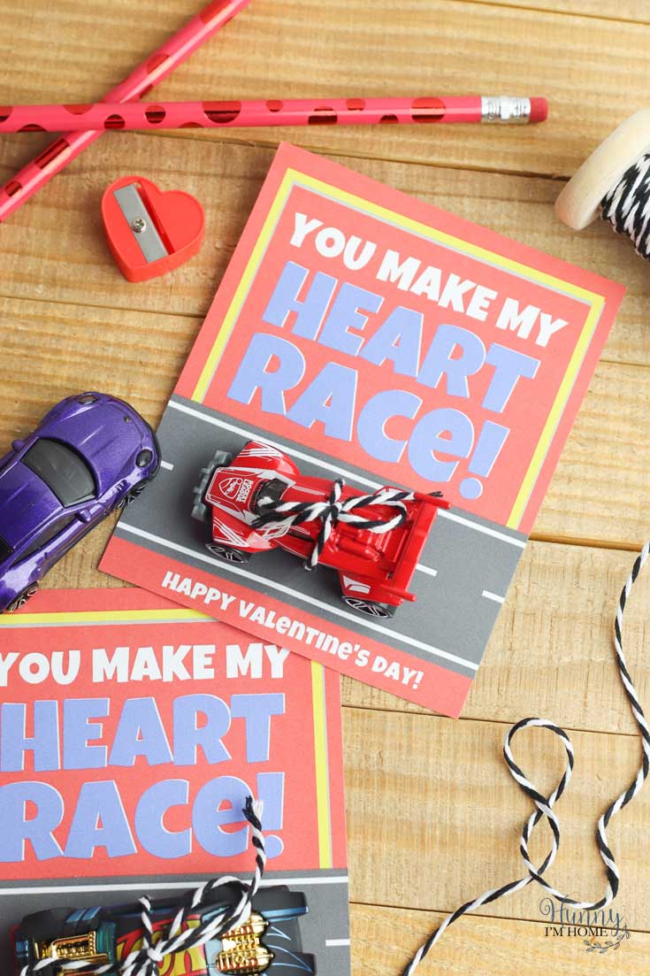 Racecar Classroom Valentine Tags Printable Car Valentine Boys Matchbox Valentine Race Car Valentine INSTANT DOWNLOAD School Valentine