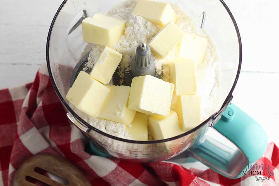 Make the gluten free pie crust using flour and butter.