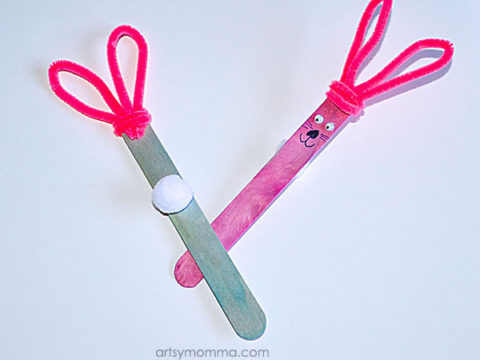 Image for Easy Popsicle Stick Bunny Craft for Spring