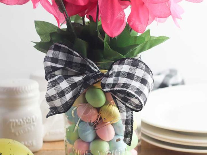 Candy filled Easter centerpiece for table