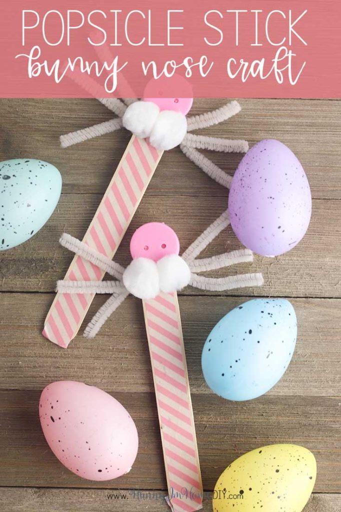 Popsicle stick bunny nose craft