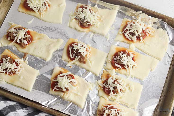 Add cheese to gluten free pizza rolls