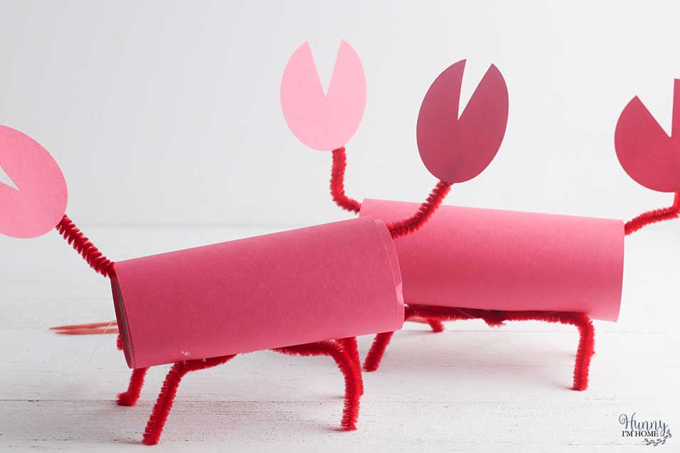 Add the claws to the crab craft for kids