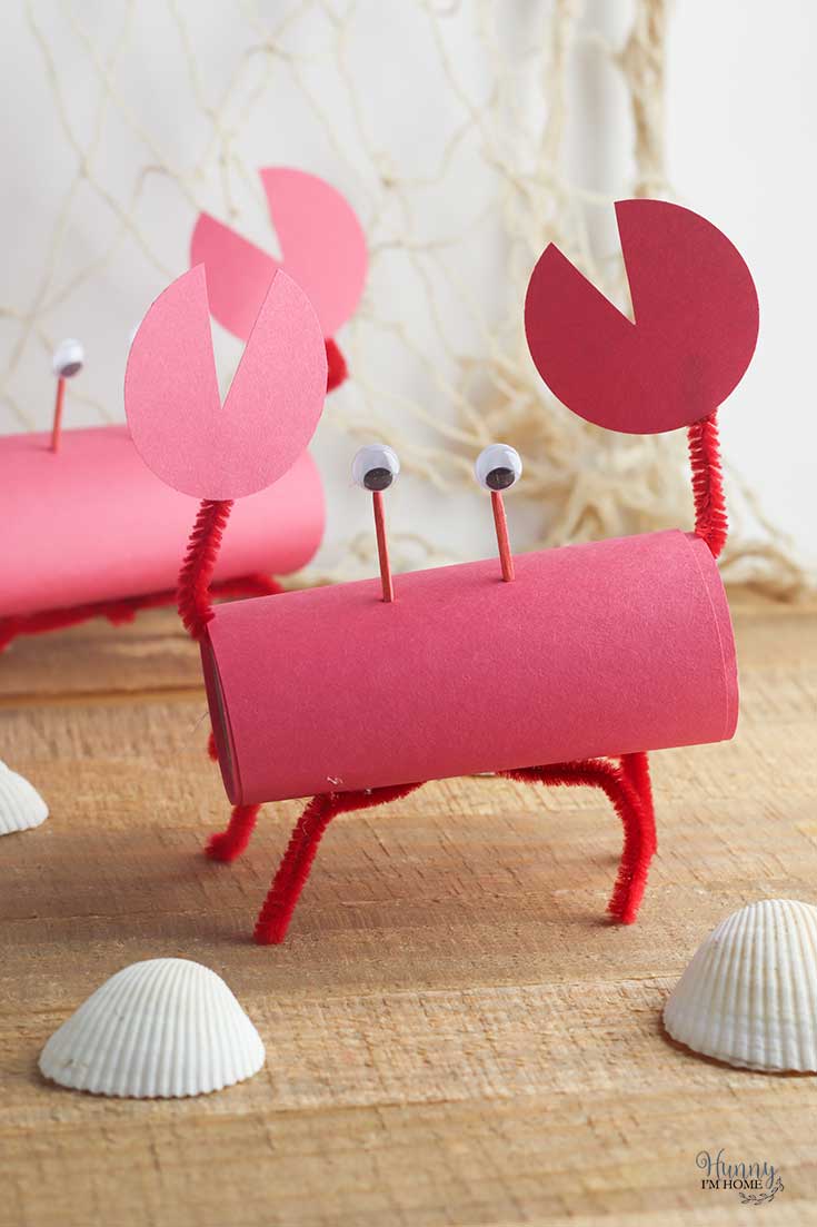 Toilet Paper Roll Crab Beach Craft for Kids