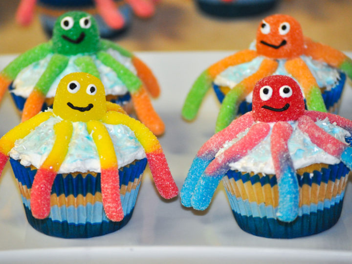 Image for Gummy Worm Octopus Cupcakes