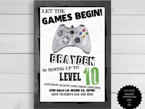 Image for Printable Gamer Invitations