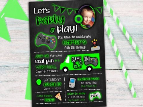 Image for Video Game Truck Party Invitation 
