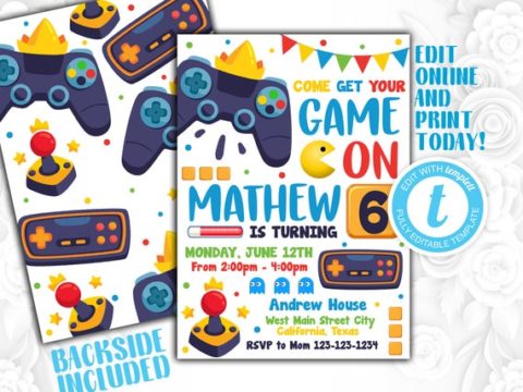 Image for Video Game Birthday Invite