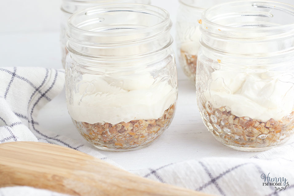 strawberry dessert in a jar