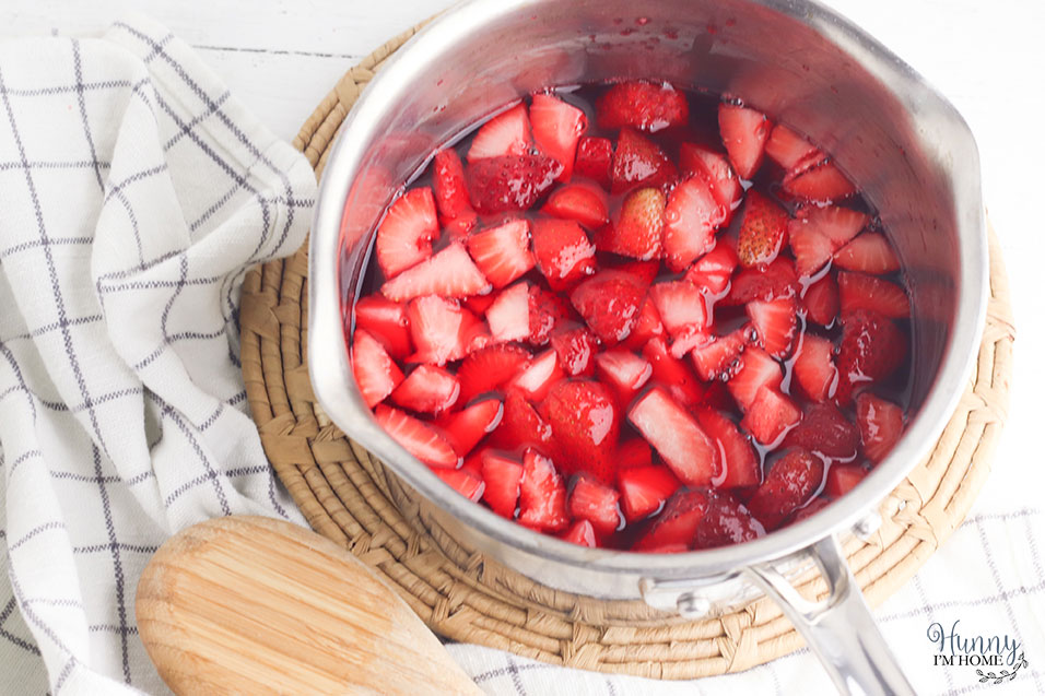 Strawberry jello in a jar