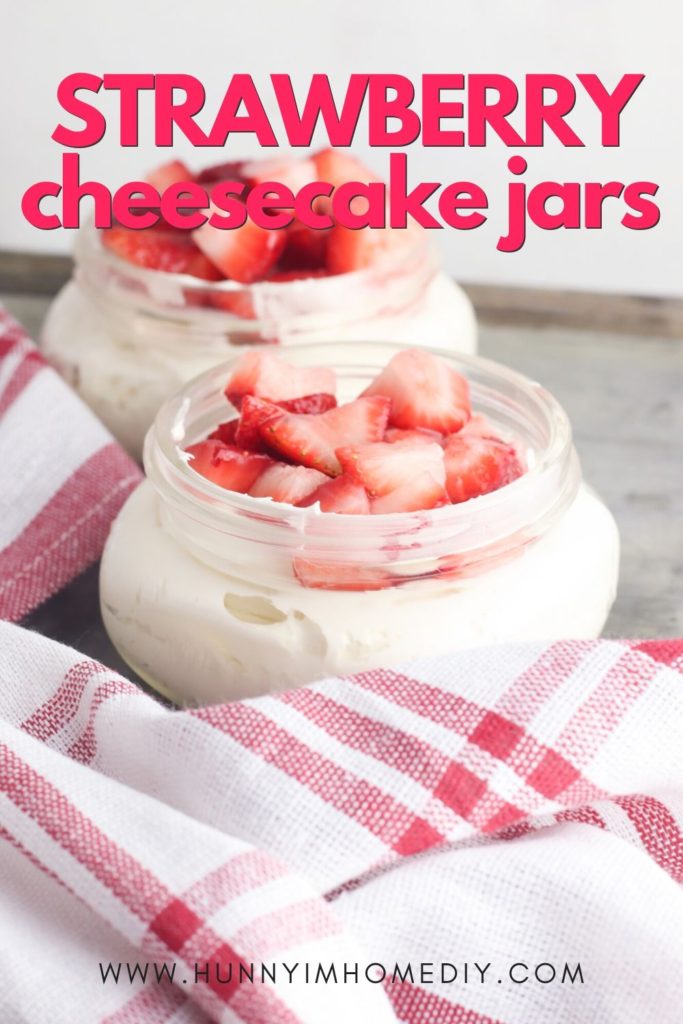 Strawberry cheesecake in a jar
