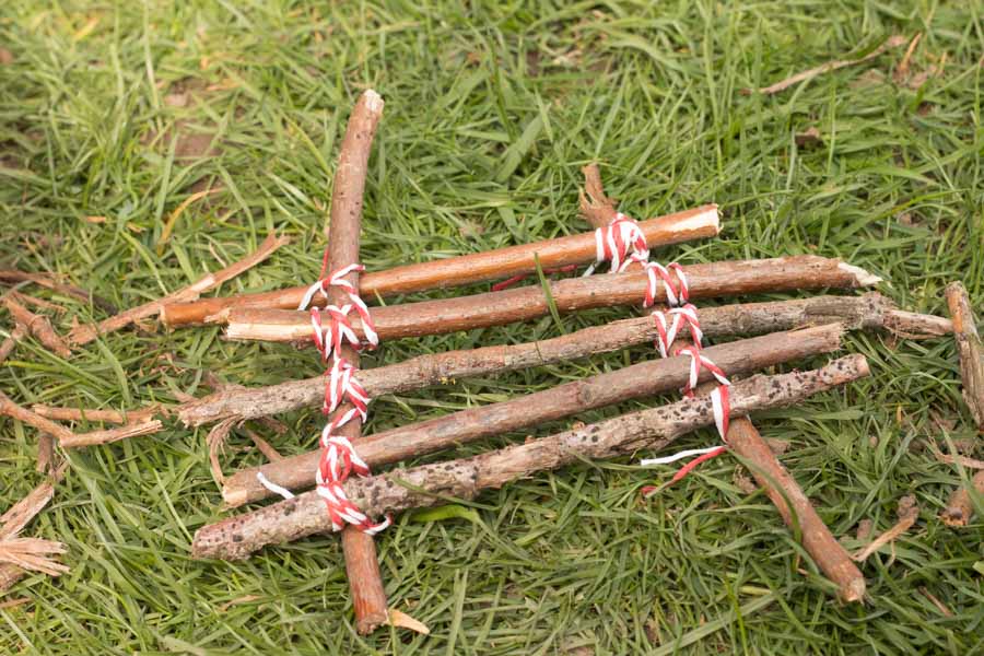 stick boat on the grass