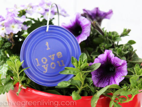 Image for Clever Recycled Craft Idea: How to Make Garden Markers from Tin Can Lids