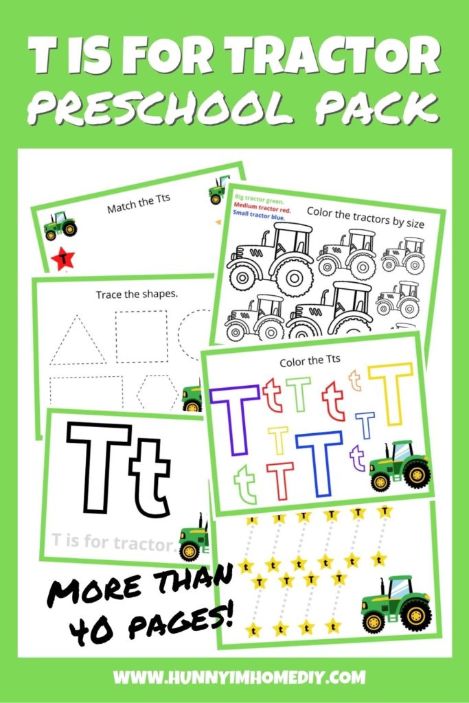 T is for Tractor Preschool Pack
