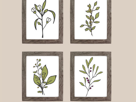 Image for Free Farmhouse Style Botanical Prints
