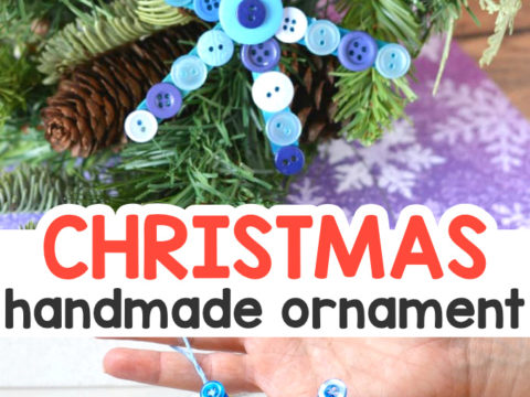 Image for Craft Stick and Buttons Snowflake Christmas Ornament