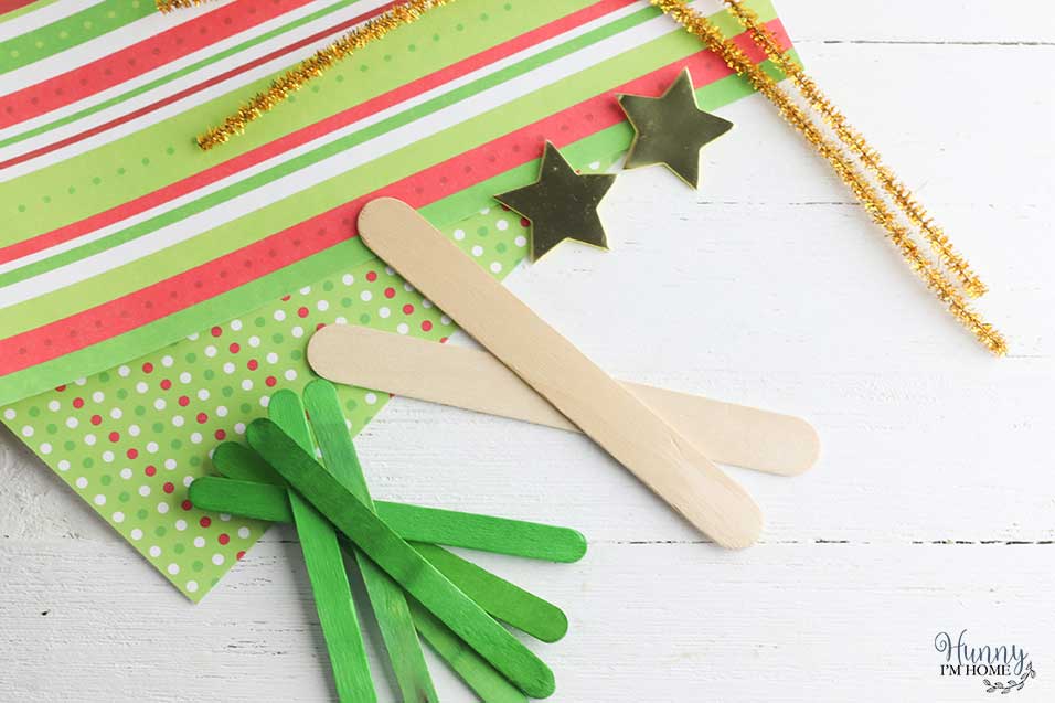 christmas tree made from popsicle sticks